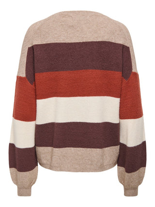 Bestseller / Damen-Strick / ONLATIA L/S STRIPE PULLOV KNT NOOS
