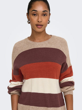 Bestseller / Damen-Strick / ONLATIA L/S STRIPE PULLOV KNT NOOS