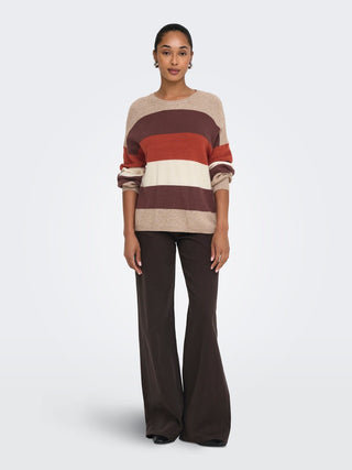 Bestseller / Damen-Strick / ONLATIA L/S STRIPE PULLOV KNT NOOS