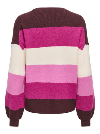 Bestseller / Damen-Strick / ONLATIA L/S STRIPE PULLOV KNT NOOS