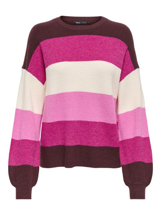 Bestseller / Damen-Strick / ONLATIA L/S STRIPE PULLOV KNT NOOS
