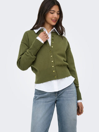 Bestseller / Damen-Strick / ONLMIO LS O-NECK BUTTON CARDIGA KNT