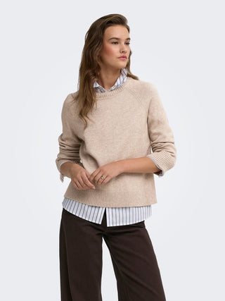 Bestseller / Damen-Strick / ONLPRINCESS LS O-NECK RAGLAN KNT NO