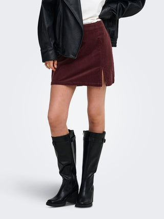 Bestseller / Damen-Rock / ONLFLORA HW CORD SHORT SLIT SKIRT P