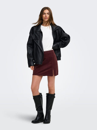 Bestseller / Damen-Rock / ONLFLORA HW CORD SHORT SLIT SKIRT P