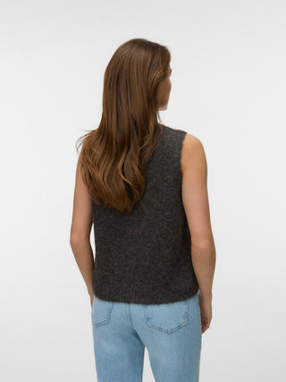 Bestseller / Damen-Strick / VMNOVAH SL O-NECK BUTTON VEST NOOS