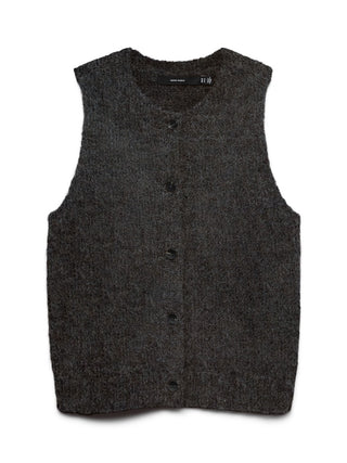 Bestseller / Damen-Strick / VMNOVAH SL O-NECK BUTTON VEST NOOS