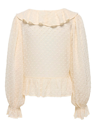 Bestseller / Damen-Bluse / ONLISLA LS FRILL DOBBY TOP WVN EX