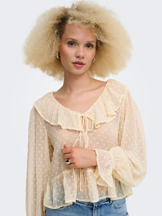Bestseller / Damen-Bluse / ONLISLA LS FRILL DOBBY TOP WVN EX