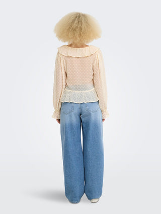 Bestseller / Damen-Bluse / ONLISLA LS FRILL DOBBY TOP WVN EX