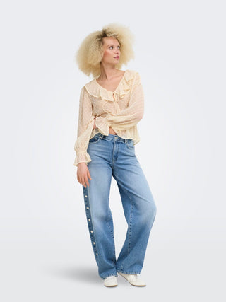 Bestseller / Damen-Bluse / ONLISLA LS FRILL DOBBY TOP WVN EX