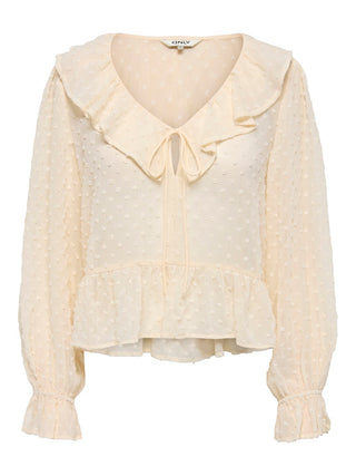 Bestseller / Damen-Bluse / ONLISLA LS FRILL DOBBY TOP WVN EX