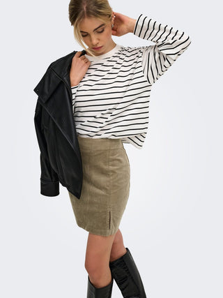 Bestseller / Damen-Rock / ONLFLORA HW CORD SHORT SLIT SKIRT P