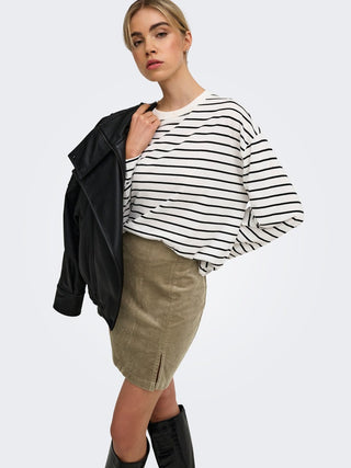 Bestseller / Damen-Rock / ONLFLORA HW CORD SHORT SLIT SKIRT P