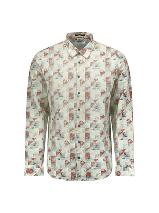 NO EXCESS / Herren-Shirt / Shirt Allover Printed With Linen