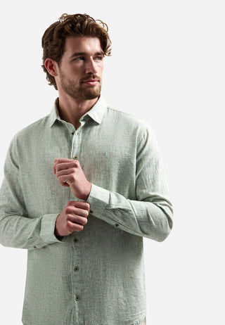 NO EXCESS / Herren-Shirt / Shirt Two Tone With Linen
