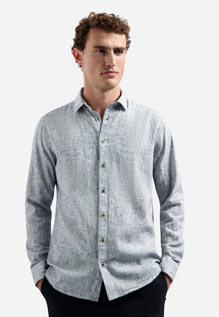 NO EXCESS / Herren-Shirt / Shirt Two Tone With Linen