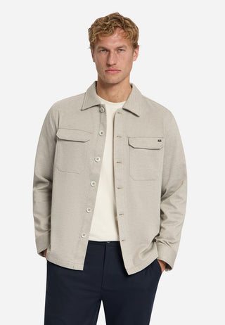 NO EXCESS / Herren-Shirt / Overshirt Full Button Melange Twill