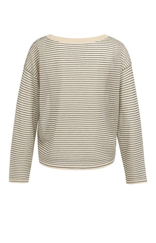 YAYA B.V / Damen-Strick / Gestreifter Feinstrickpullover