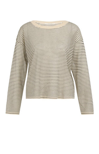 YAYA B.V / Damen-Strick / Gestreifter Feinstrickpullover