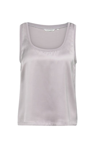 YAYA B.V / Damen-Shirt / Satin-Oberteil mit Rippung