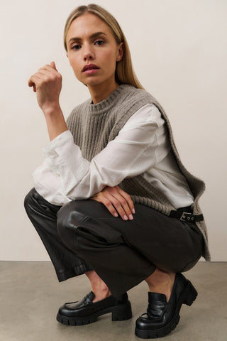 YAYA B.V / Damen-Strick / Pullover mit U-Boot-Ausschnitt