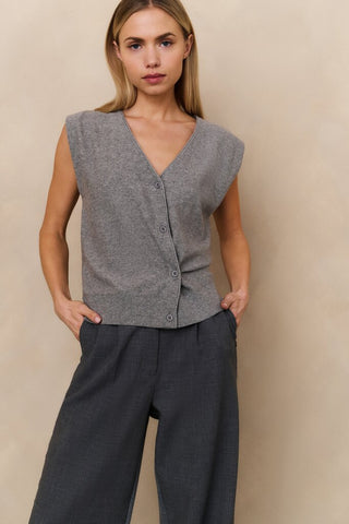 YAYA B.V / Damen-Strick / Strickweste mit V-Ausschnitt