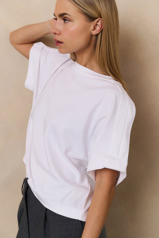 YAYA B.V / Damen-Shirt / Jersey-Oberteil mit Falten