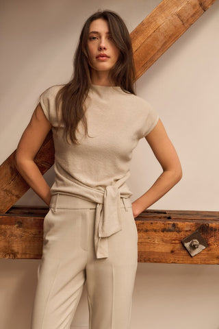 YAYA B.V / Damen-Strick / ?rmelloser Pullover mit Knoten