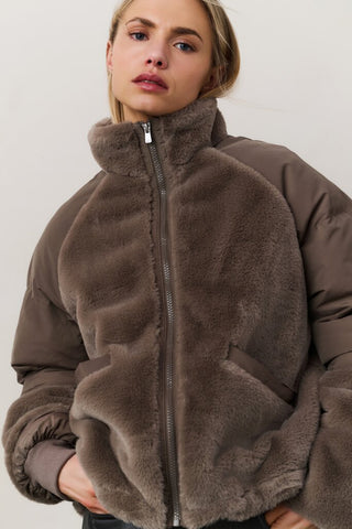 YAYA B.V / Damen-Jacke / Gepolsterte Teddyjacke