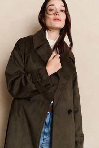 YAYA B.V / Damen-Mäntel / Mantel aus Velourslederimitat