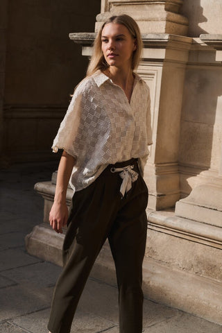 YAYA B.V / Damen-Bluse / Jacquard-Bluse