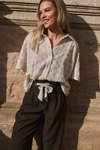 YAYA B.V / Damen-Bluse / Jacquard-Bluse