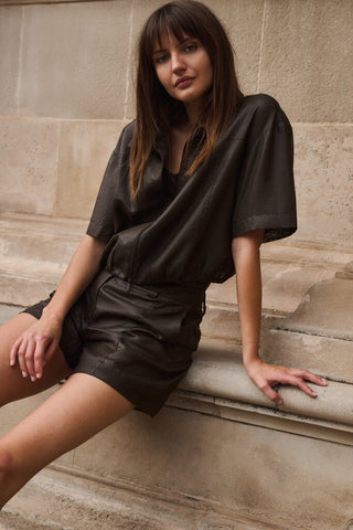 YAYA B.V / Damen-Short / Shorts mit dezentem Glanz